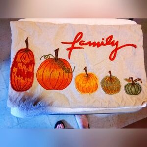 Embroidered Family Pumpkin pillow sham